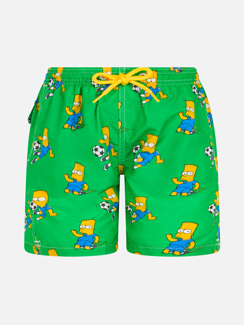 Badeshorts für Jungen aus leichtem Stoff Jean Lighting mit Bart-Aufdruck | DIE SIMPSON-SONDERAUSGABE