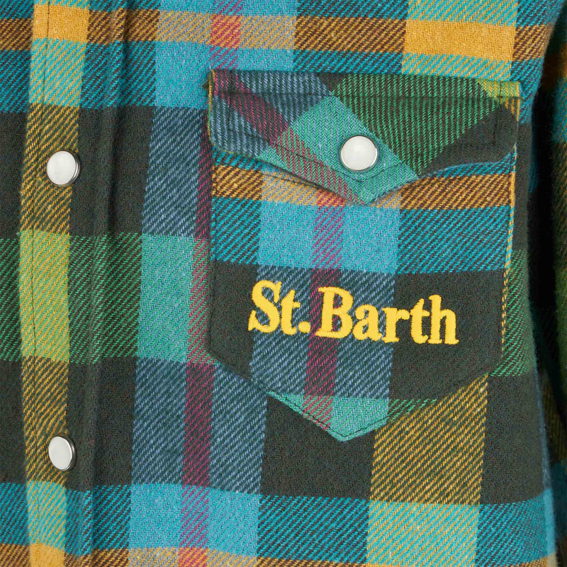 Camicia da bambino con stampa tartan