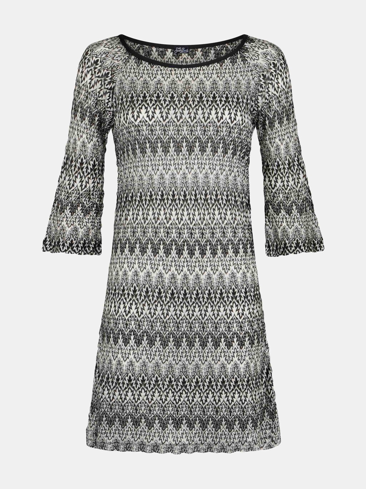 Black and white knitted chevron mini dress - MC2 Saint Barth