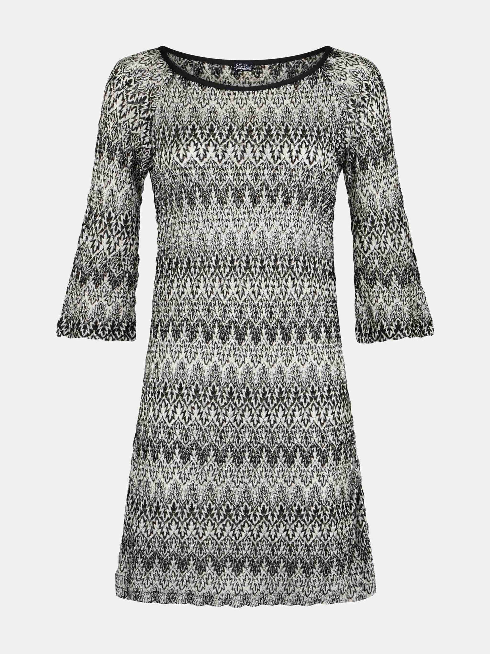 Black and white knitted chevron mini dress - MC2 Saint Barth