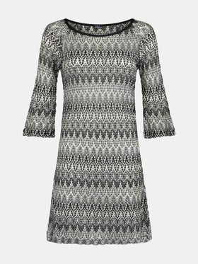 Black and white knitted chevron mini dress - MC2 Saint Barth