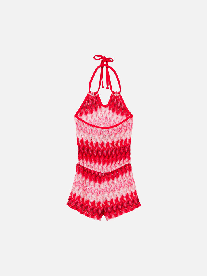 Girl knit dress chevron pattern