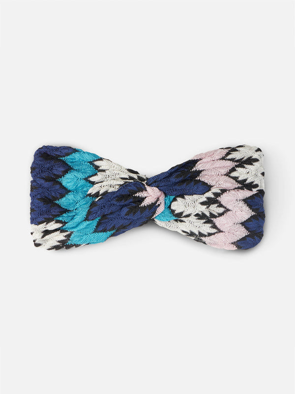 Woman teal chevron hairband