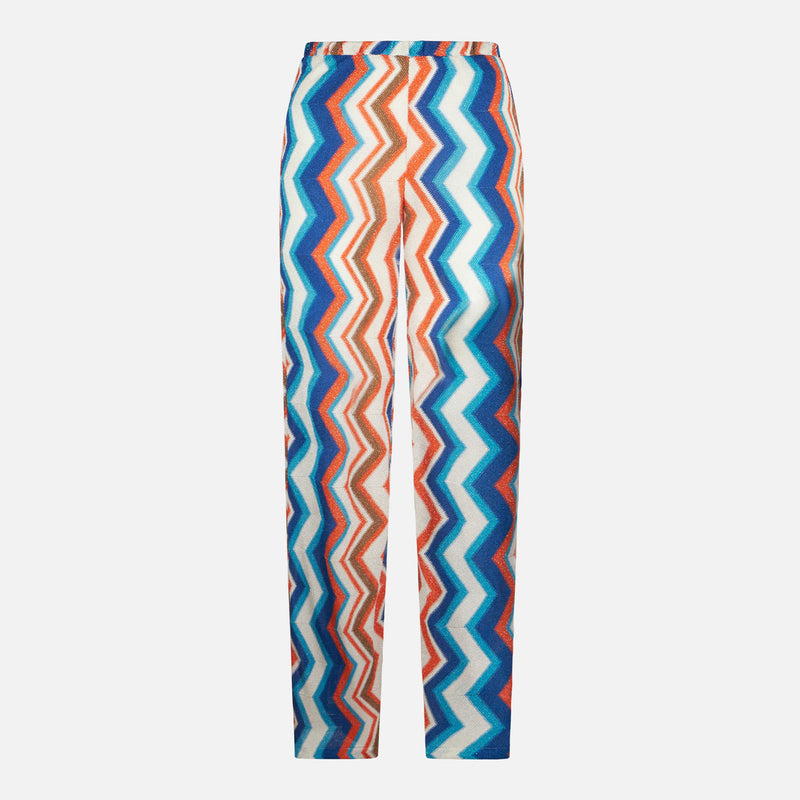 Damen-Palazzo-Hose mit Chevron-Strickmuster