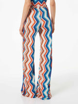 Damen-Palazzo-Hose mit Chevron-Strickmuster