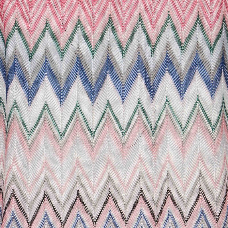 Abito da bambina in maglia rosa fantasia chevron