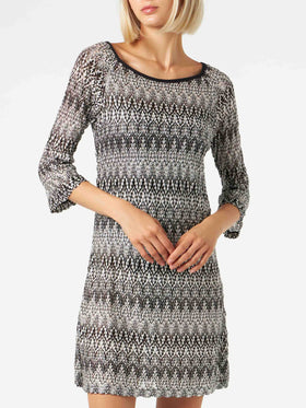 Black and white knitted chevron mini dress - MC2 Saint Barth