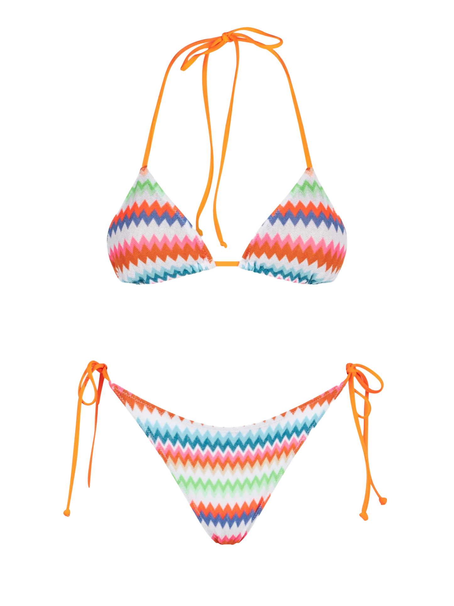 Bikini da donna a triangolo con stampa fantasia chevron