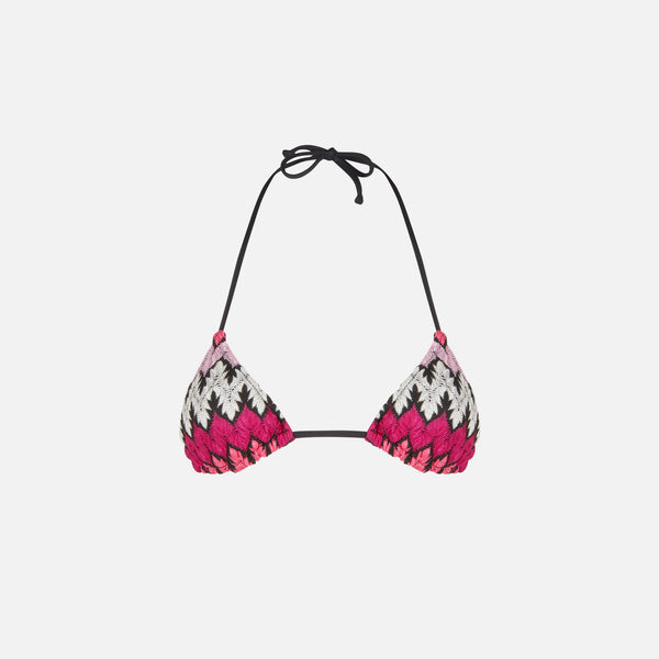 Chevron fuchsia knitted triangle top