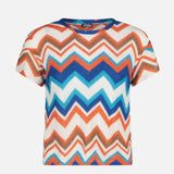 Top in maglia chevron arancione