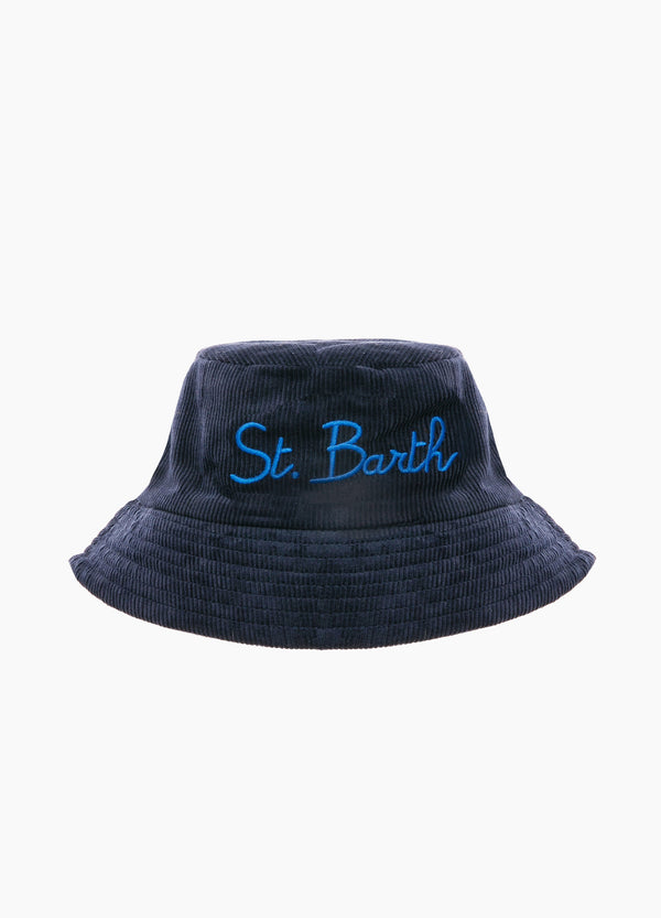 Blue corduroy bucket hat