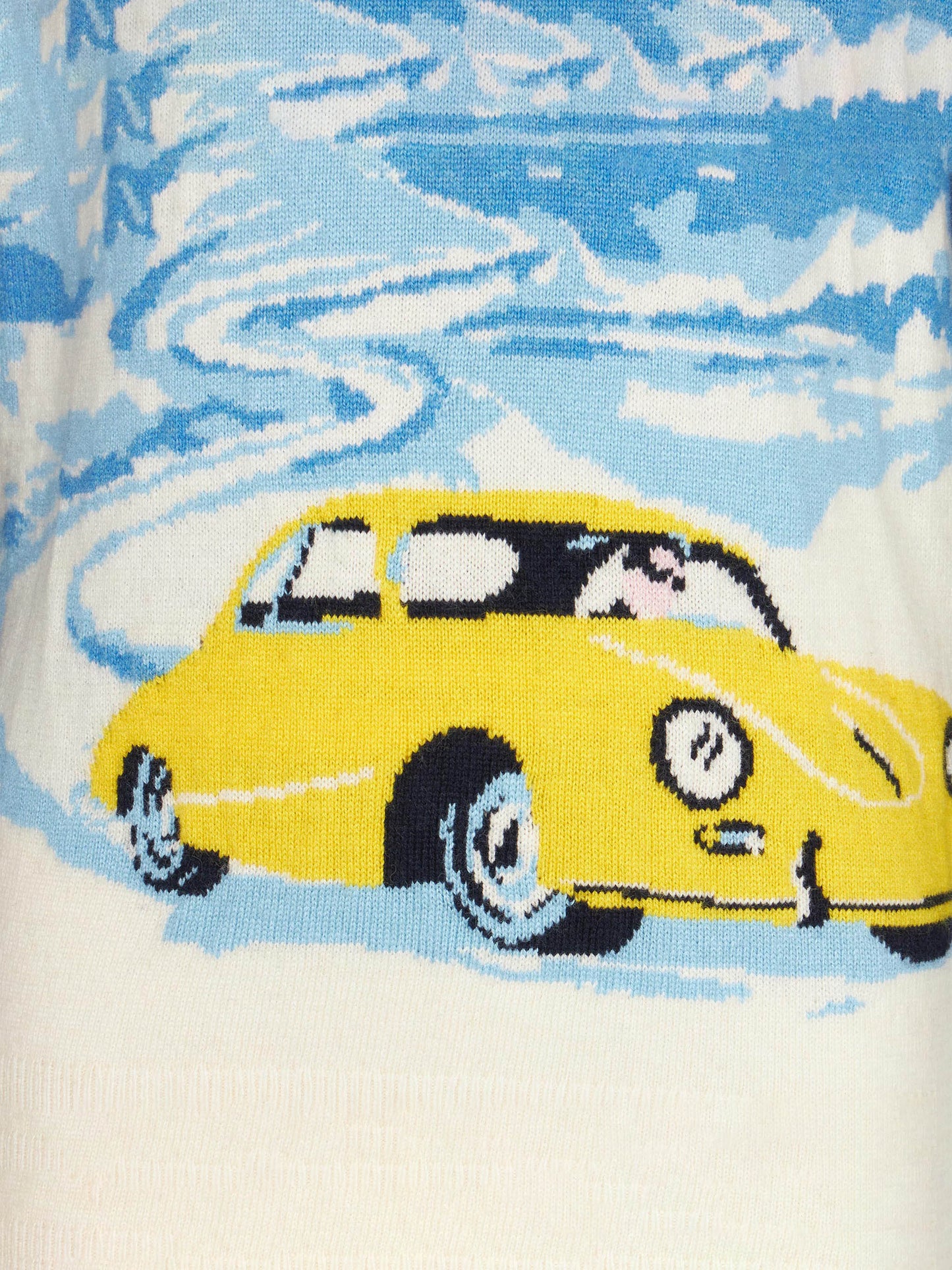 Boy navy blue sweater with Cortina jacquard