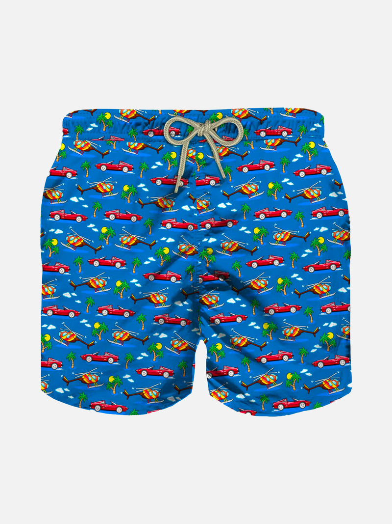 Boy Light Badeshorts mit Mini-Autos-Aufdruck