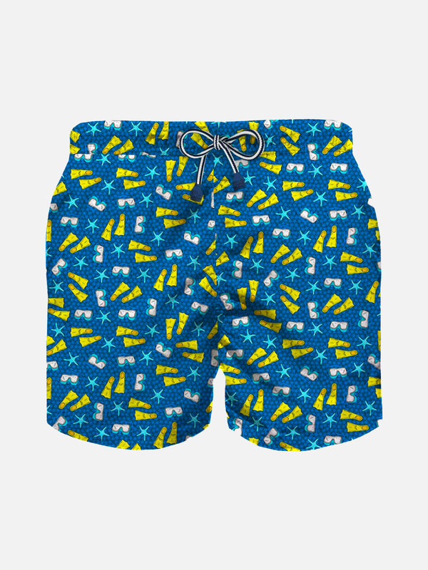 Snorkeling print light fabric boy swim shorts