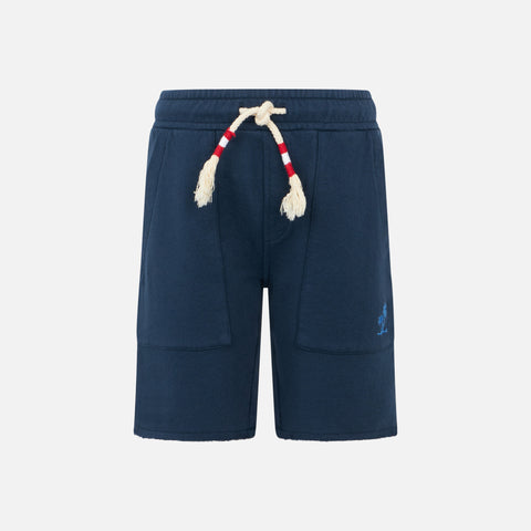 Boy cotton navy blue bermuda - MC2 Saint Barth