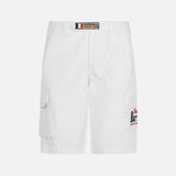 White cargo bermuda with pockets