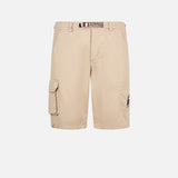 Beige cargo bermuda with pockets