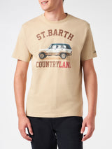 Man heavy cotton t-shirt with St. Barth Countryland print