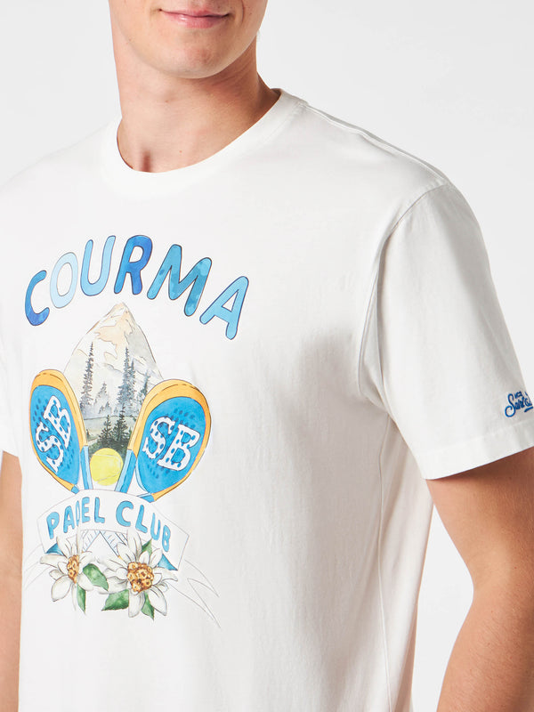 T-shirt da uomo in cotone pesante con stampa Courma Padel Club