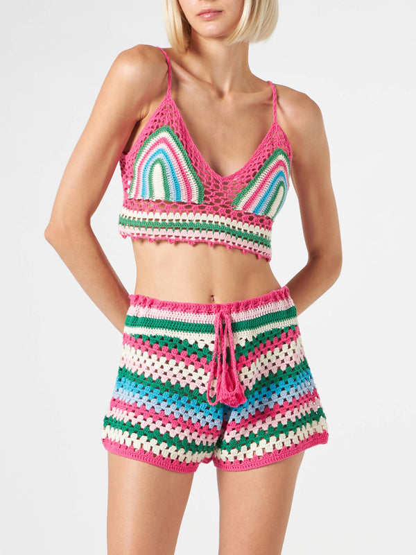 Multicolor crochet top