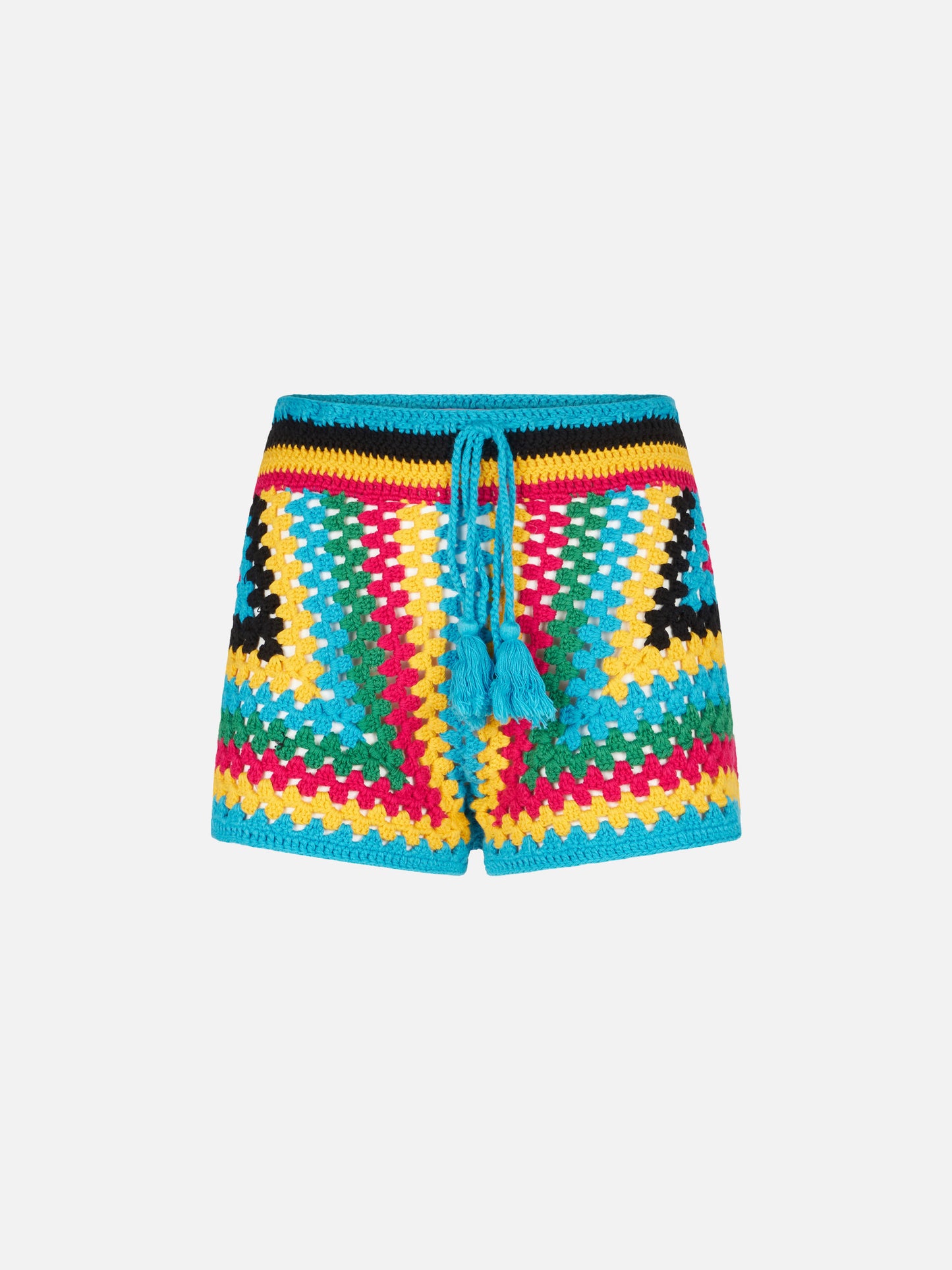 Mehrfarbige Häkelshorts