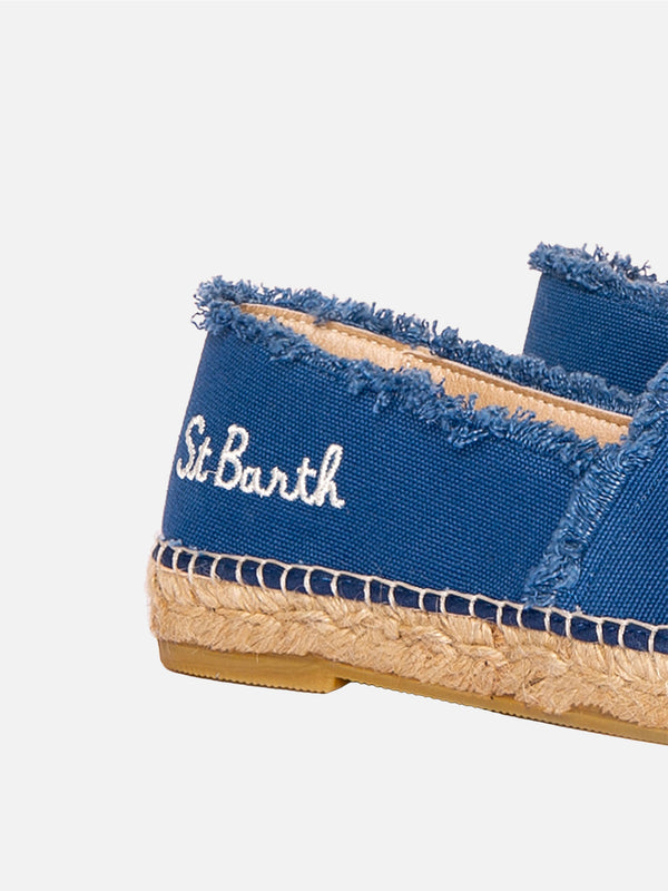 Espadrillas in tela denim con ricamo