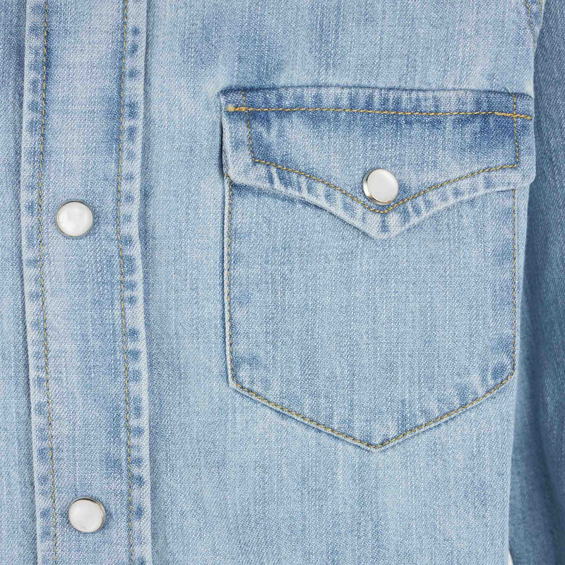 Camicia da bambino in denim di lino