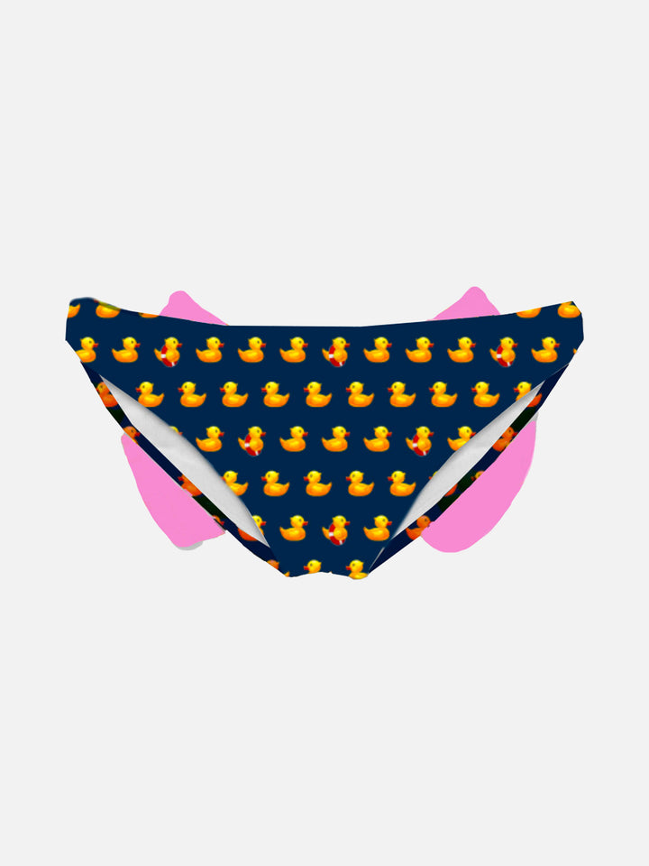 Girl ducky printed swim briefs with bow