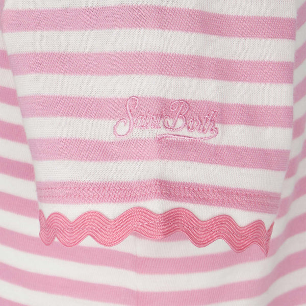 Girl t-shirt with stripes and embroidery