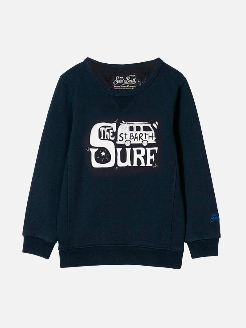 Boy cotton sweatshirt Bobby with St. Barth surf print