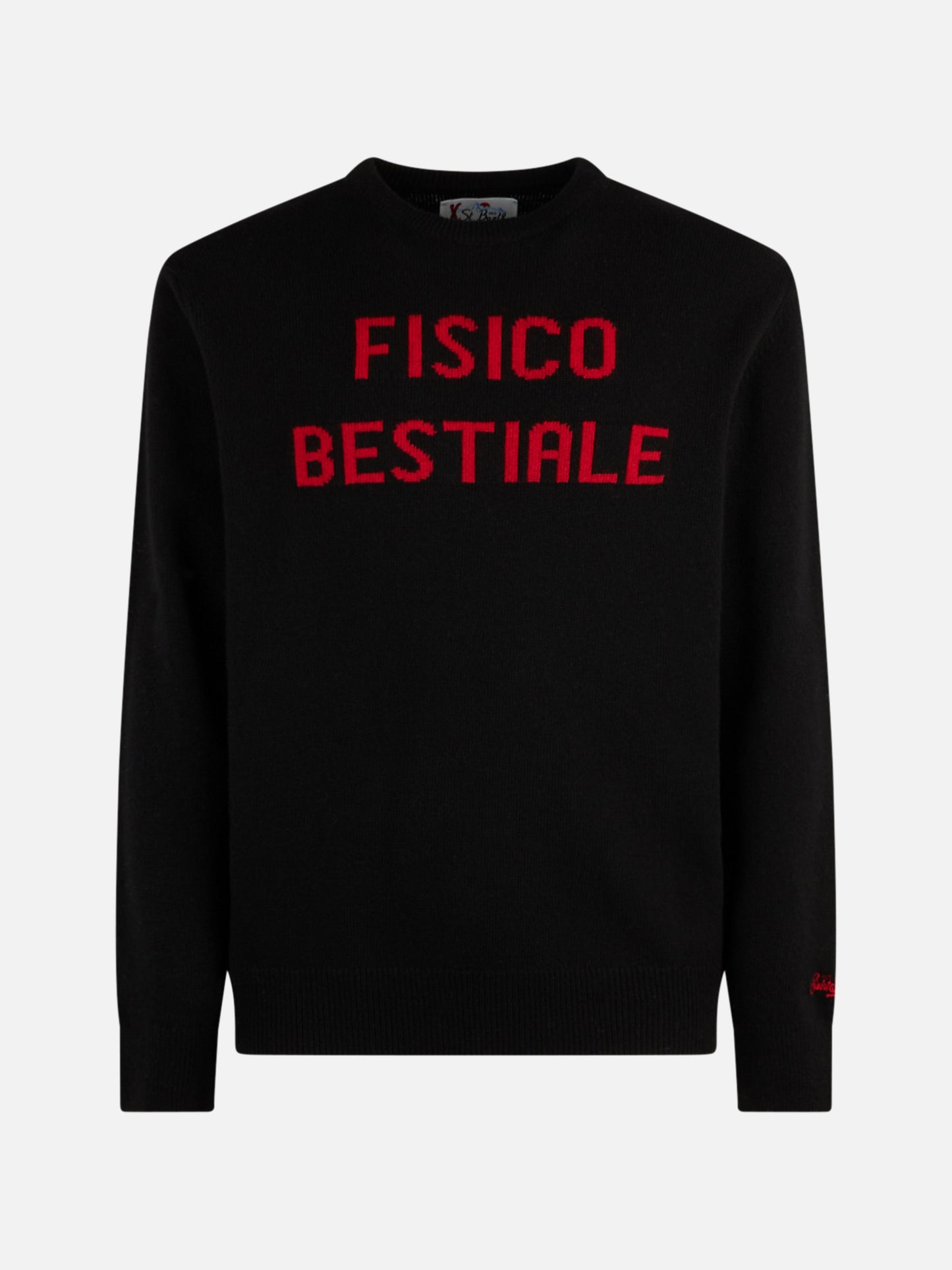 Man crewneck sweater with Fisico Bestiale jacquard print | NIKI DJ SPECIAL EDITION