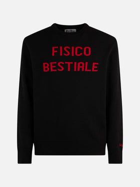 Man crewneck sweater with Fisico Bestiale jacquard print | NIKI DJ SPECIAL EDITION
