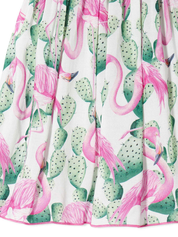 Mädchenkleid mit Flamingo-Print