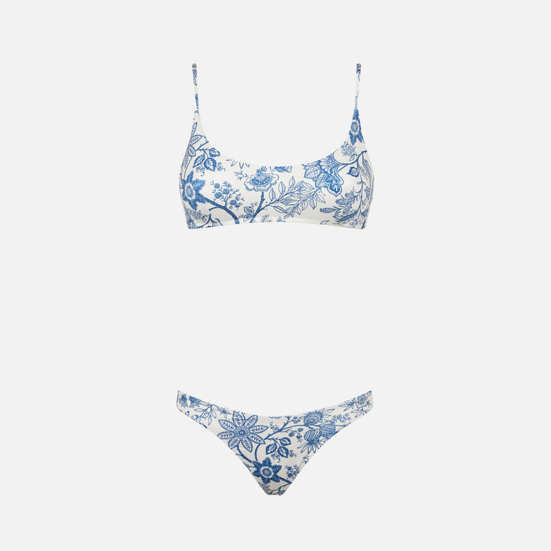 Damen-Bralette-Bikini mit Blumendruck