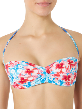 Woman bandeau top with flower print