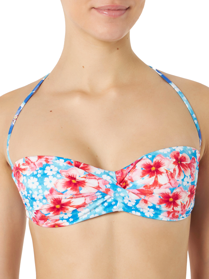 Woman bandeau top with flower print