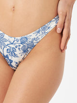 Woman cheeky swim briefs with flower print