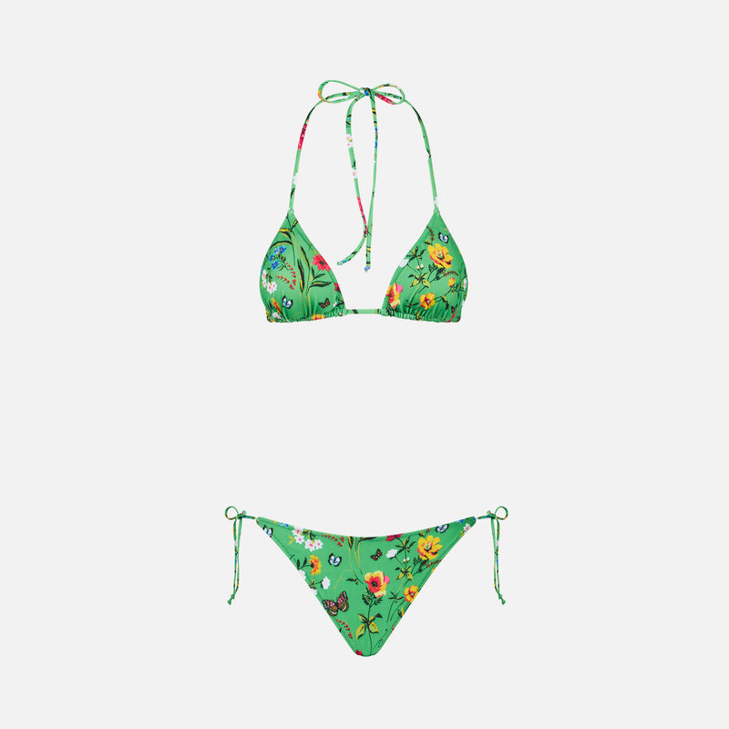 Damen-Triangel-Bikini mit Blumenprint