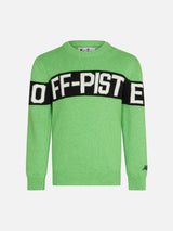 Jungen-Pullover in Neongrün mit Off-Piste-Schriftzug