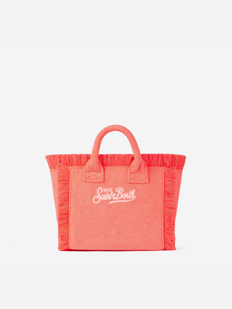 Mini Vanity Frottee-Handtasche in Neonrosa