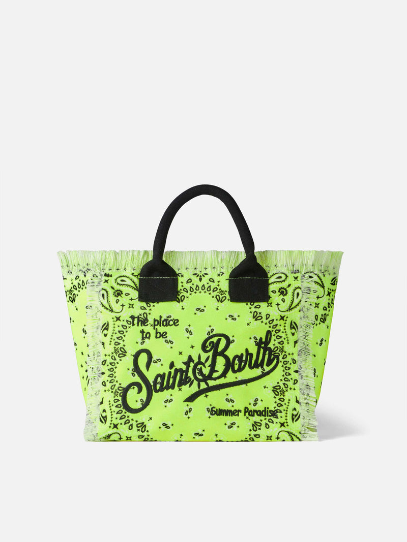 Borsa Colette giallo fluo con stampa bandana