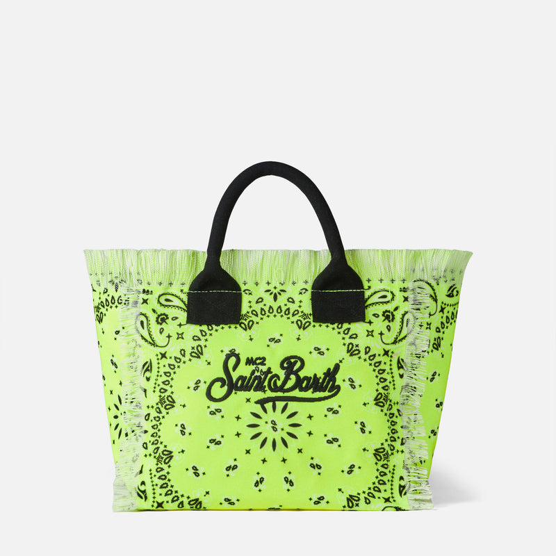 Borsa Colette giallo fluo con stampa bandana