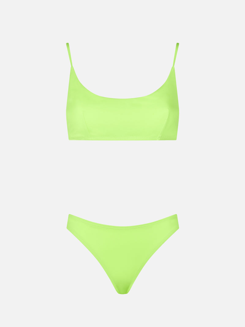 Damen-Bralette-Bikini in Neongelb