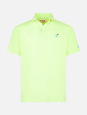Fluo yellow cotton jersey man polo - MC2 Saint Barth