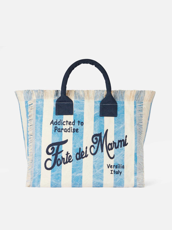 Vanity-Schultertasche aus Canvas mit Forte dei Marmi-Aufdruck