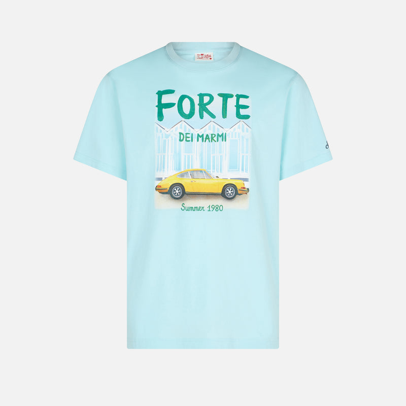 Herren-T-Shirt aus Baumwolle mit Forte dei Marmi-Autoaufdruck