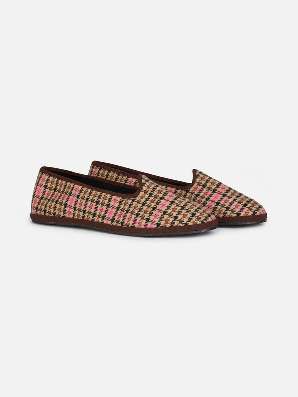 Damen-Slipper mit Pied-de-Poule-Slipper | MY CHALOM SPECIAL EDITION