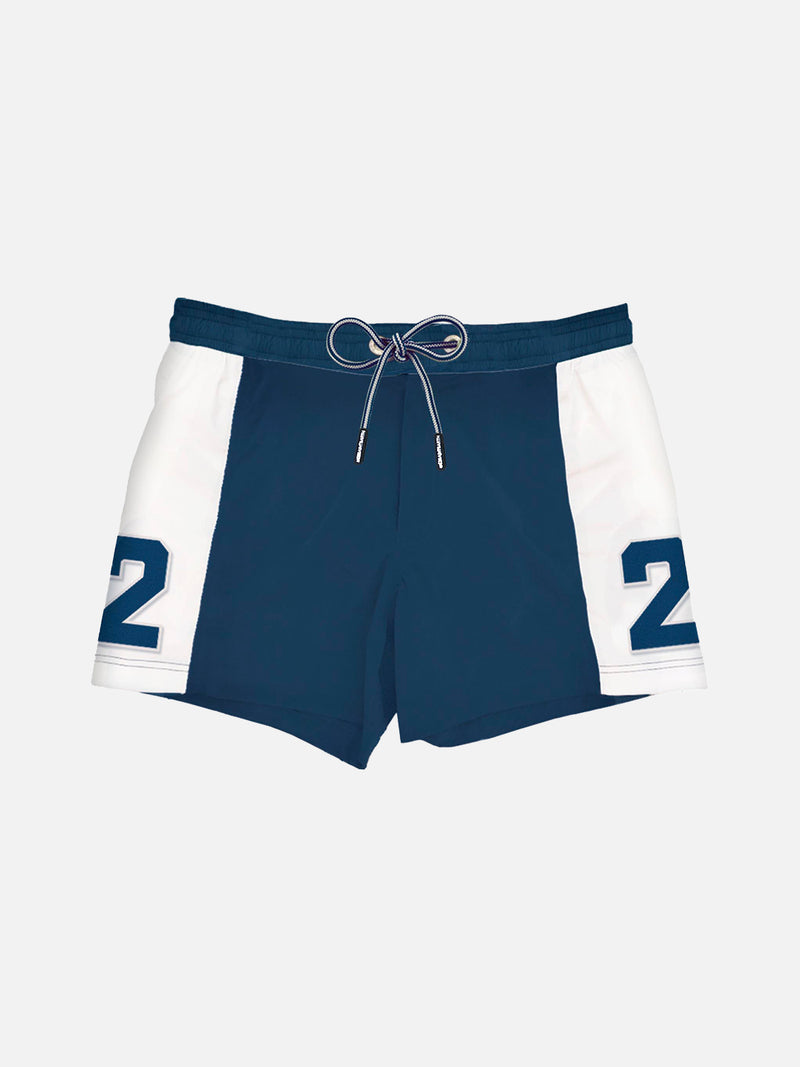 Jungen-Badeshorts mit Bändern und Aufnäher