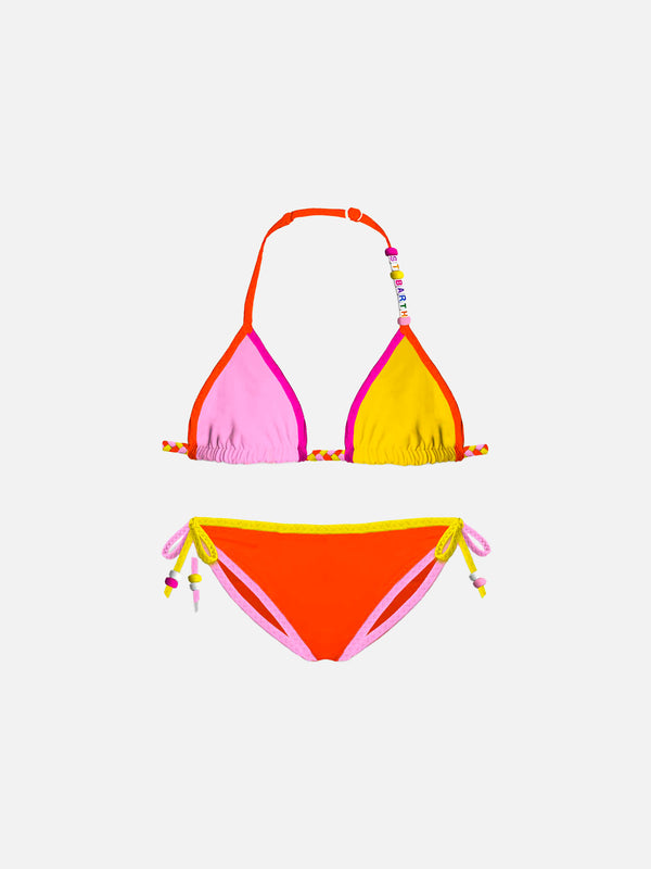 Bikini triangolo da bambina con charms