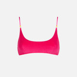 Costume da bagno bralette in spugna fucsia per donna